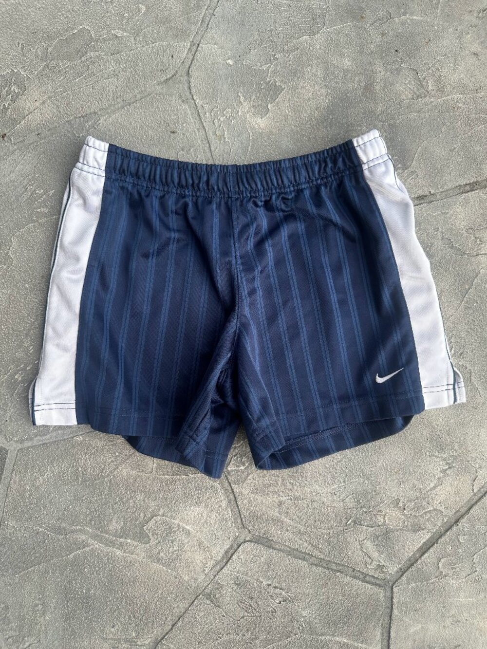 Nike Vintage Shadow Stripe Navy & White Athletic Basketball Shorts